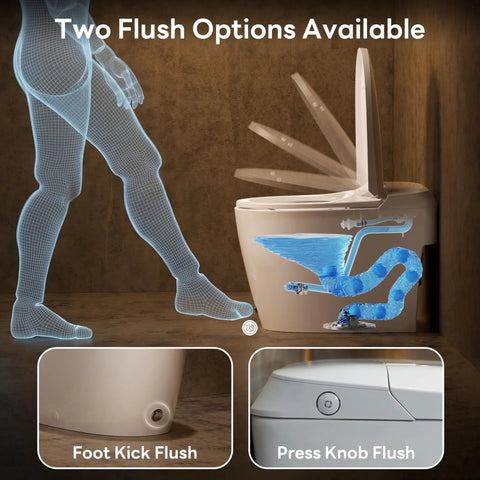 No Hassle Elongated One Piece Toilet Featuring 17.2 Inch Ada Comfort Height With Big Time Air Pressure Assist Flush And Nifty Hands Free Foot Kick Lever For A Smooth And Refreshing Bathroom Clean