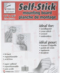 Package of self-stick mounting board, 11x14 inches, showing features for needlepoint and crafts, made in the USA