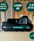 18V 2.0Ah Lithium Ion Battery With Fuel Gauge For Power Tools, Lightweight Slide Type Pack at About 0.84 lb