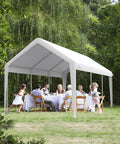 Replacement Top Cover For 10x20 Carport Canopy, Heavy Duty 180G PE Tarp, Waterproof And UV Protected, in outdoor garden setting
