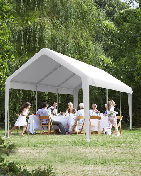 Replacement Top Cover For 10x20 Carport Canopy, Heavy Duty 180G PE Tarp, Waterproof And UV Protected, in outdoor garden setting