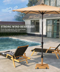 Heavy Duty 45Lb Patio Umbrella Base With Wheels Pre Filled Concrete No Sand Or Water Needed Wind Resistant Stand by poolside