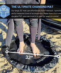 Person standing on beach using 32 Inch Wetsuit Changing Mat Bag With Shoulder Strap Waterproof Wet Suit Carrier