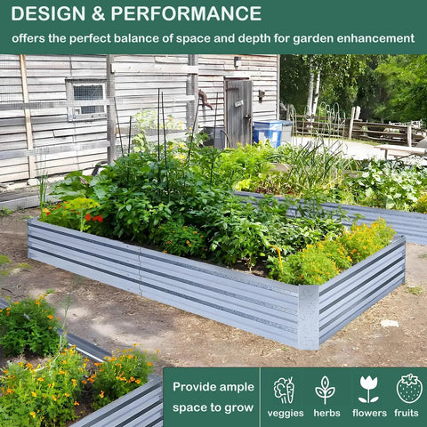 Galvanized Raised Garden Beds 3 Pack 8x4x1 Ft Each With Overlapping Four Inch Panels And Two Row Screws A Heavy Duty Metal Planter Box