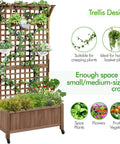 72 Inch High Horticulture Garden Planter With Trellis For Vine Climbing Plants Raised Outdoor Bed With Drainage Holes