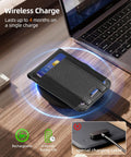 Dope MagSafe Wallet With Money Clip And Find My Tracking For IPhone 12 Through 17 Eight Card Slots RFID Blocking Rechargeable Stand Carbon Fiber Black on wireless charger