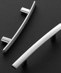Brushed Nickel Cabinet Handles Set 30 Pack Slim Curved Drawer Pulls 5 3 16 Inch Length With 3 Inch Hole Centers Kitchen Cabinet Hardware