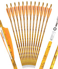 Camo Carbon Crossbow Bolts With 125 Grain Removable Tips, 16 To 22 Inch Options, Low Hand Shock, Fast Straight Flight