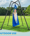 Heavy Duty Indoor Outdoor Swing Frame With Sensory Pod Swing And Hammock Chair Stand for Adults, X Shaped Steel Base
