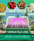 Five Pack Seed Starter Tray With LED Grow Light, 60 Cell Germination Kit for crops, fruits, vegetables, and flowers.