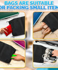 10 Pack Non Mesh Solid Travel Shoe Bags Set Waterproof Drawstring Sneaker Storage Organizer in use with various items