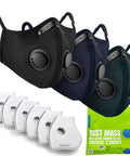 Pro Grade Dust Mask Reusable Respirator For Woodworking And Construction, 99.9% Carbon Filters, multicolor masks with filters