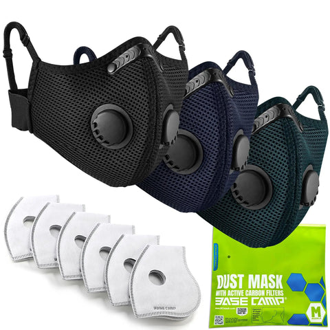 Pro Grade Dust Mask Reusable Respirator For Woodworking And Construction, 99.9% Carbon Filters, multicolor masks with filters