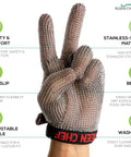 Stainless Steel Cut Resistant Glove For Meat Handling And Food Prep Tough As Nails Heavy Duty Chainmail Butcher Glove With Adjustable Buckle