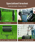 24 Inch Compost Spreader For Lawns With Installation Support Accessories Metal Mesh Roller Spreader For Topsoil Manure