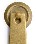 Close-up of Art Deco Leaf Brass Cabinet Pulls 2.7 Inch Set Of 2 For Furniture And Interior Design Projects with elegant leaf motif