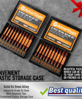 Top-down view of two Amartisan 20-piece hex bit sets in plastic storage cases, SAE and metric with magnetic tips