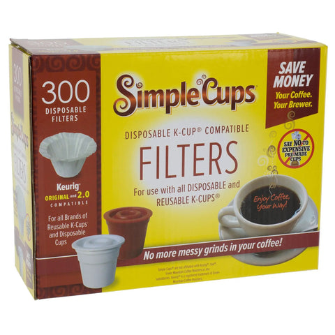 Box of Disposable Paper Coffee Filters 300 Count Compatible With Keurig And K Cup Machines For Home Brew Single Serve Pods