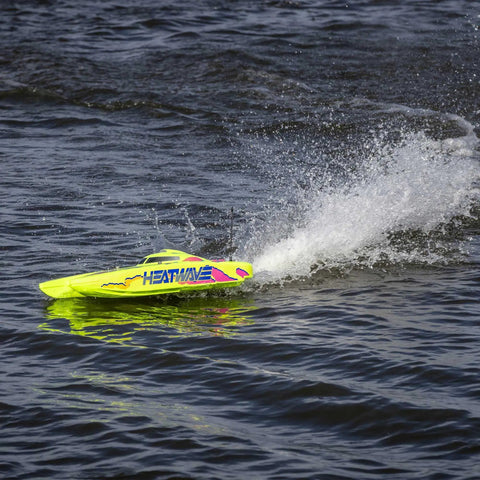 Blackjack 24 Inch V2 Catamaran Brushless RC Boat With Heat Wave Visual RTR Ready To Run in action on water