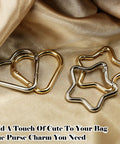 Four Piece Heart And Star Carabiner Keychain Clips In Gold And Silver Durable Alloy For Crafts Bags And Charms