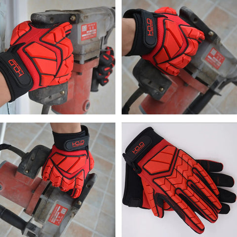 Anti Vibration Work Gloves With 5mm SBR Padding And TPR Protector For Men Large Size Mechanic Gloves Built Tough Grip