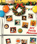 Fridge displayed with Bulk 100 Set Acrylic Fridge Magnet Kit For 2.5x2.5 Inch DIY Photo Magnets, featuring family photos and decor.