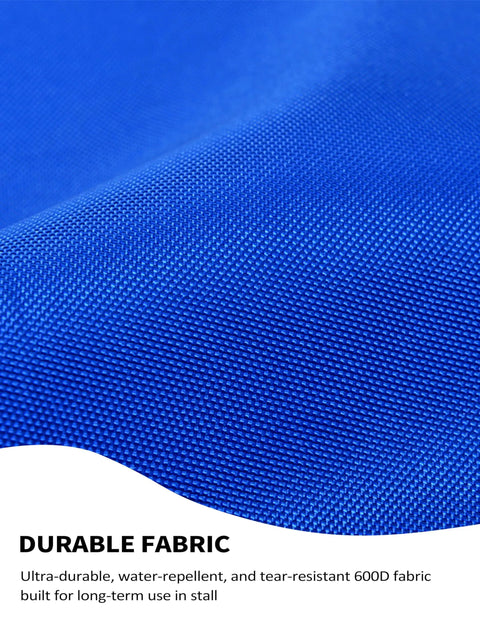 Close-up of 600D Oxford fabric used in Extended Stall Guard For Horses With Adjustable Straps And D Rings Blue Barn Ready Aisle Barrier