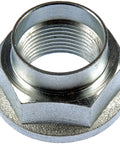 Top Shelf Front Wheel Hub Direct Fit Replacement showing a metal nut with internal threads for secure fastening.