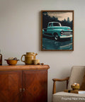Legends Vintage Pickup Truck Wall Art Print 11x14 Inches Unframed Rustic Red Chevy Ford Decor for Living Room or Office Scene