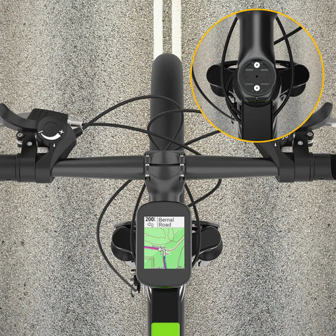 Gear Up With This 4 Pack Bike Mount Replacement Inserts for Out Front Cycling Computer Mounts, view from above with GPS display