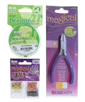 Epic All In One Crimping Kit with pliers, 500 silver gold copper 2x2 mm crimp tubes, 21 strand Flex Rite wire for jewelry making.
