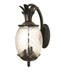 Lanai Collection Two Light Outdoor Wall Mount Lantern Matte Black Wet Location Exterior Fixture With Tropical Leaf Flower And Fruit Motif