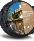 Beefy 50 Ft Heavy Duty 14 3 Extension Cord With 10 Outlets Spaced Every 5 Feet For Indoor Outdoor Use in packaging