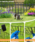 No Dig Garden Fence Barrier Set, 30 Panels Spanning 42.5 Feet installed around garden with step-by-step installation demonstration.