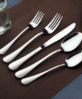 40 Piece Heavy Duty Stainless Steel Flatware Set For 8 Includes Steak Knife, Dinner Forks, Salad Forks, Dinner Spoons, And Teaspoons