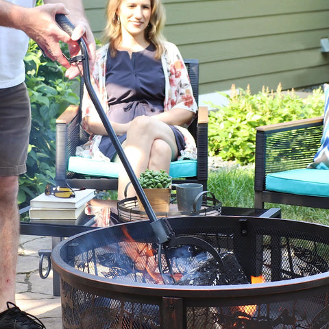 36 Inch Steel Log Tongs For Fire Pit Maneuvering Hot Embers Safely Easy Grip Handle Makes Tending Backyard Campfires A Breeze Weekend Warrior Approved Tool For Rearranging Seasoned Logs Without Burning Your Mitts During Cozy Nights Outdoors