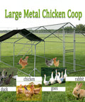 Heavy Duty Walk In Metal Chicken Coop With Spire Roof And Waterproof UV Cover Large Outdoor Run For Ducks And Chickens