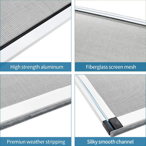 Expandable Window Screen 2 Pack Adjustable Fit For Double Hung Windows 10 Inch High By 19 To 36 Inch Wide With Frame Small Replacement Screens Durable Keeps Bugs Out And Lets Fresh Air In