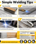 Simple welding tips with Pro-Grade Aluminum E4043 Welding Rods 1/8 Inch By 14 Inch for auto and DIY projects, moisture-proof packaging.