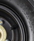 Close-up of tire rim and valve for Beefed-Up Universal Inner Tube for 18x8.50-8 and 18x9.50-8 Tires With TR-13 Straight Valve, 2 Pack