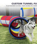 All In One Dog Agility Training Set 12 Piece Obstacle Course With Adjustable Hurdle And Ring Four Tunnels Weave Poles