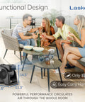 High Velocity Floor Fan 15 Inch Blower With 375 CFM Pivoting Utility Air Mover 3 Speed Controls Dual Outlet Power 120V Black shown in a living room.