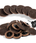 Coarse 2 Inch Quick Change Sanding Discs With One Quarter Inch Shank For Die Grinder Set Pro Grade Aluminum Oxide Open Web