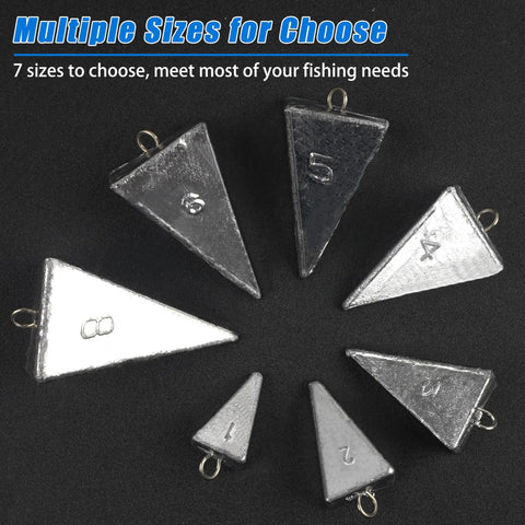 Bullet Style Sinkers For Saltwater Fishing, Heavy Duty Surf Tackle Weights For Ocean Casting, 1oz To 8oz Sets displayed