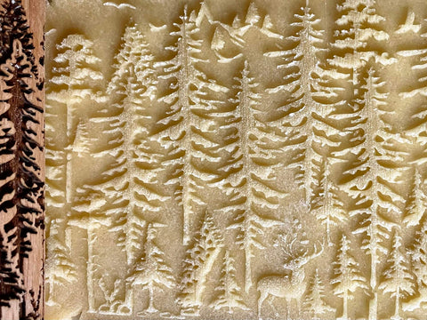 Mini Embossed Rolling Pin Set Of 3 With Bees, Meadow And Forest Patterns For Cookies, Play Dough And Clay, Kid Friendly Craft