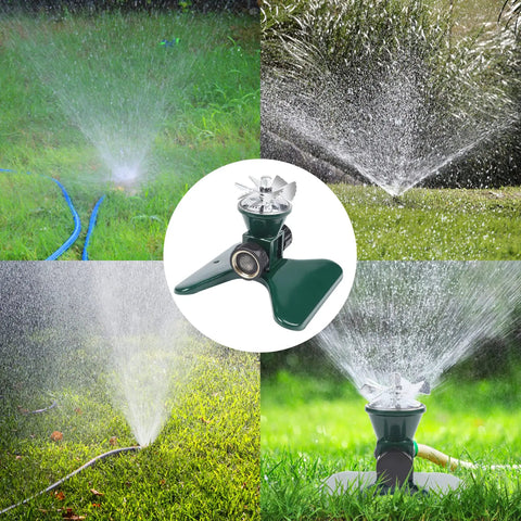 Heavy Duty Metal Square Lawn Sprinkler 360 Degree Rotary Water Sprinkler For Yard And Garden Connectable Automatic Irrigation System Up To 35 Ft Diameter Coverage Rust-Resistant And Durable