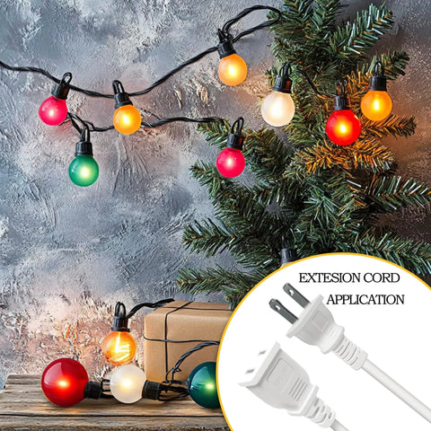 10 Ft Flat White Indoor Extension Cord 2 Prong Power Cable Polarity Safe 1250W 10A For Holiday Lights Lamps Cameras And Small Appliances ETL Listed Ideal For Indoor Use No Frills 1 Pack in use to light holiday decorations