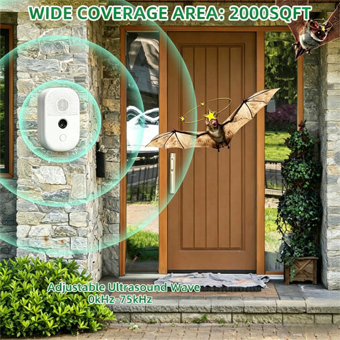 Ultrasonic Bat Repellent Plug In Indoor With Adjustable Frequency Deterrent Devices Humane No Fuss And Easy On People And Pets