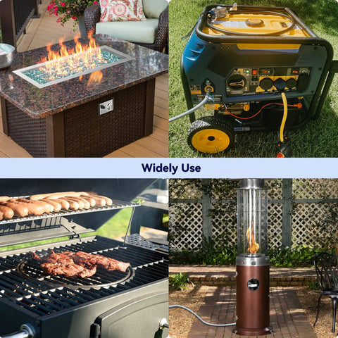 Natural Gas Conversion Kit With Half Inch ID Hose And Quick Connect 60000 BTU Output For Easy Hookups To Fire Pits, Generators