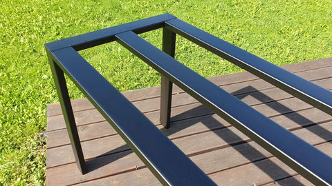Beefy Heavy Duty Table Base For Glass Or Granite Tops Industrial Metal Frame Supports Up To 1000 Lb With 28 Inch Height outdoors